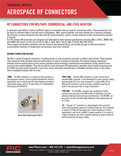 RF Connectors for aerospace and aircraft