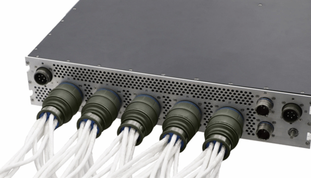 MACHFORCE high density connectors on Rugged Switch aerospace application